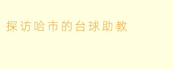 探访哈市的台球助教