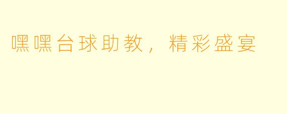 嘿嘿台球助教，精彩盛宴