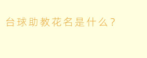 台球助教花名是什么？