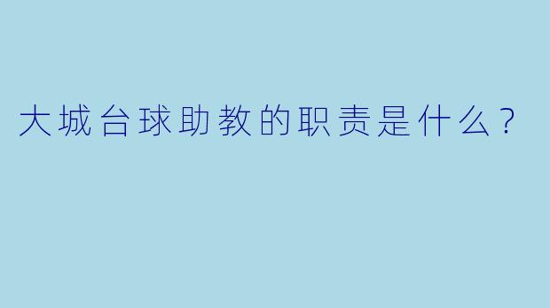 大城台球助教的职责是什么？