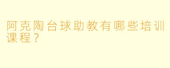 阿克陶台球助教有哪些培训课程？  