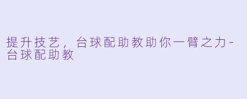 提升技艺，台球配助教助你一臂之力-台球配助教