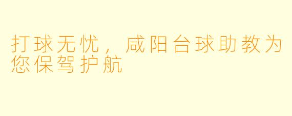 打球无忧，咸阳台球助教为您保驾护航