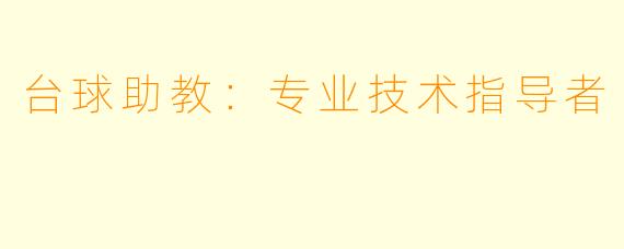 台球助教：专业技术指导者