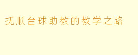 抚顺台球助教的教学之路