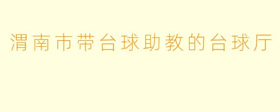 渭南市带台球助教的台球厅