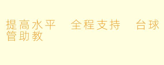 提高水平 全程支持 台球管助教