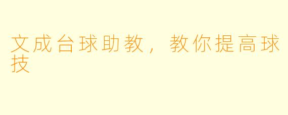 文成台球助教，教你提高球技