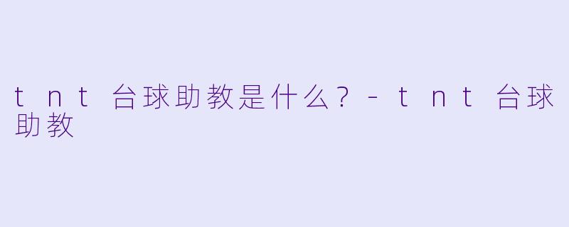 tnt台球助教是什么？