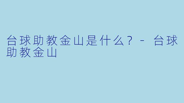 台球助教金山是什么？