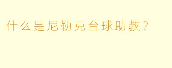 什么是尼勒克台球助教？