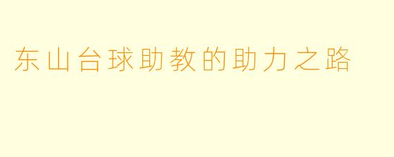 东山台球助教的助力之路