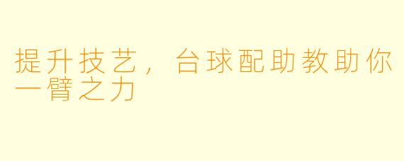 提升技艺，台球配助教助你一臂之力