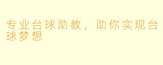 专业台球助教，助你实现台球梦想