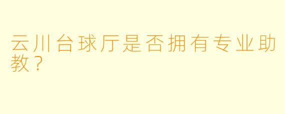 云川台球厅是否拥有专业助教？