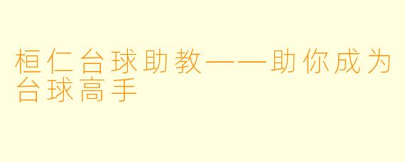 桓仁台球助教——助你成为台球高手