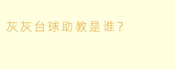 灰灰台球助教是谁？