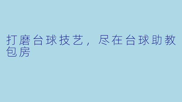 打磨台球技艺,尽在台球助教包房