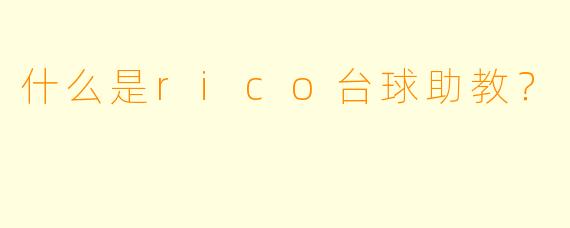 什么是rico台球助教？
