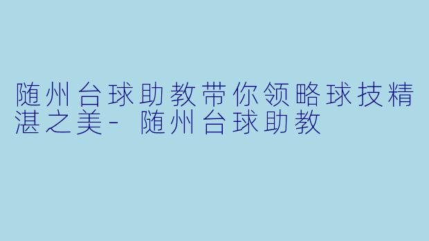 随州台球助教带你领略球技精湛之美-随州台球助教