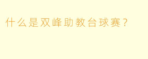 什么是双峰助教台球赛？