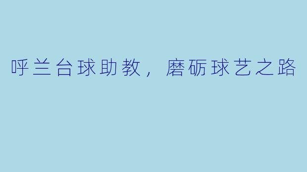 呼兰台球助教，磨砺球艺之路