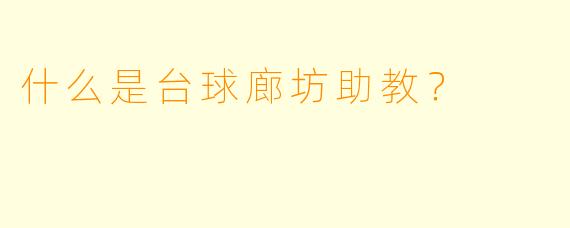 什么是台球廊坊助教？