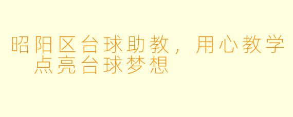 昭阳区台球助教，用心教学 点亮台球梦想