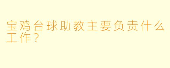 宝鸡台球助教主要负责什么工作？