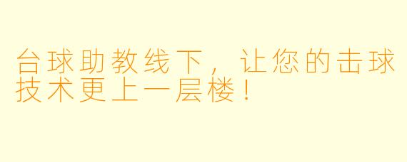 台球助教线下，让您的击球技术更上一层楼！