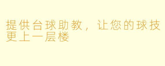 提供台球助教，让您的球技更上一层楼