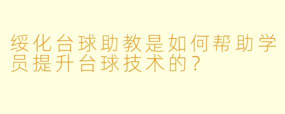 绥化台球助教是如何帮助学员提升台球技术的？