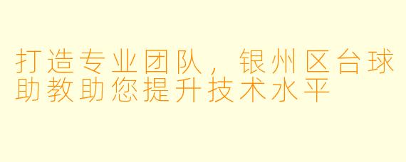 打造专业团队，银州区台球助教助您提升技术水平