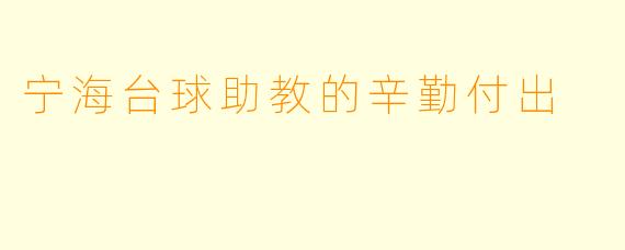宁海台球助教的辛勤付出