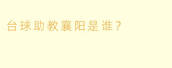 台球助教襄阳是谁？