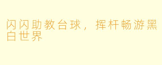 闪闪助教台球，挥杆畅游黑白世界
