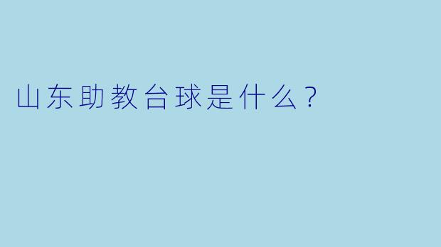 山东助教台球是什么？
