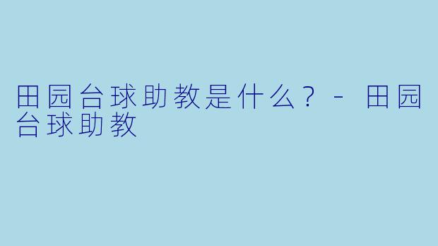 田园台球助教是什么？