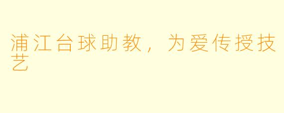 浦江台球助教，为爱传授技艺