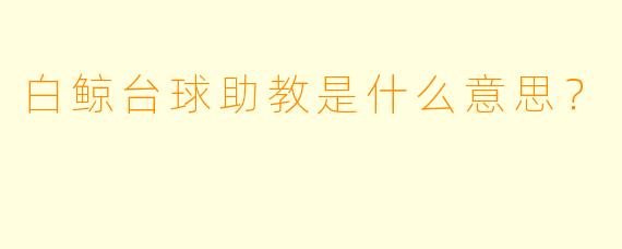 白鲸台球助教是什么意思？