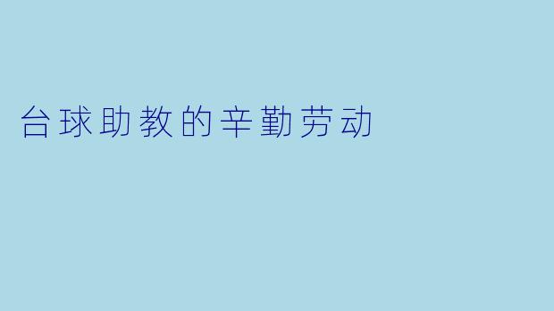 台球助教的辛勤劳动