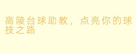 高陵台球助教，点亮你的球技之路