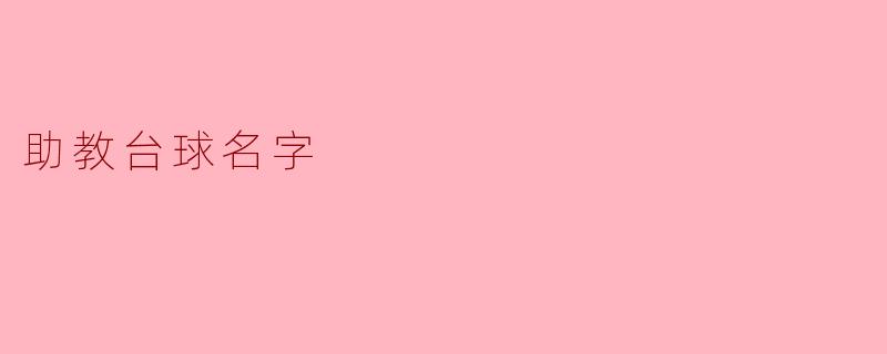 你知道助教在台球比赛中常用的名字是什么吗？