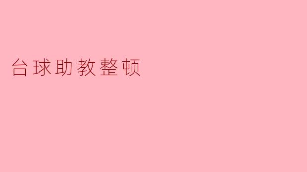 提升球技,精益求精——台球助教整顿