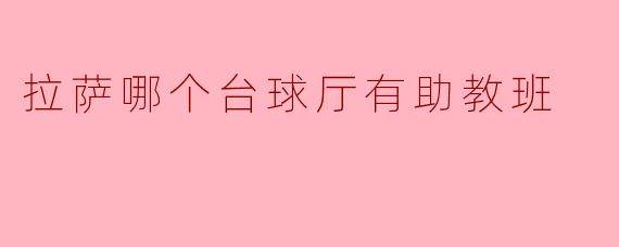 拉萨哪个台球厅有助教班