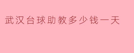 武汉台球助教一天多少钱?费用是如何计算的?