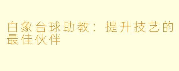 白象台球助教：提升技艺的最佳伙伴