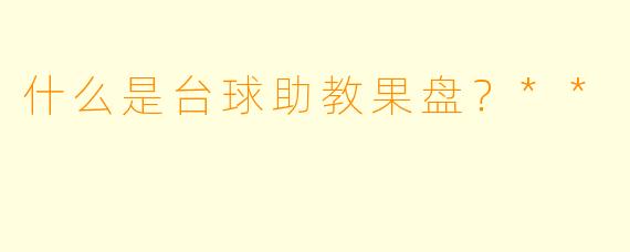 什么是台球助教果盘?**