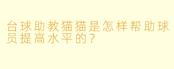 台球助教猫猫是怎样帮助球员提高水平的？