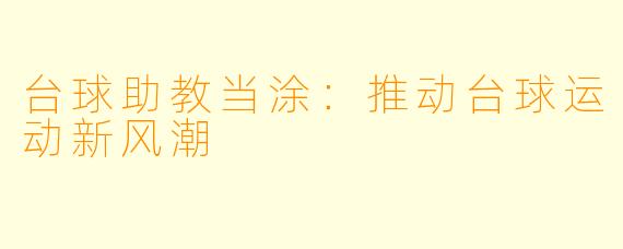 台球助教当涂：推动台球运动新风潮